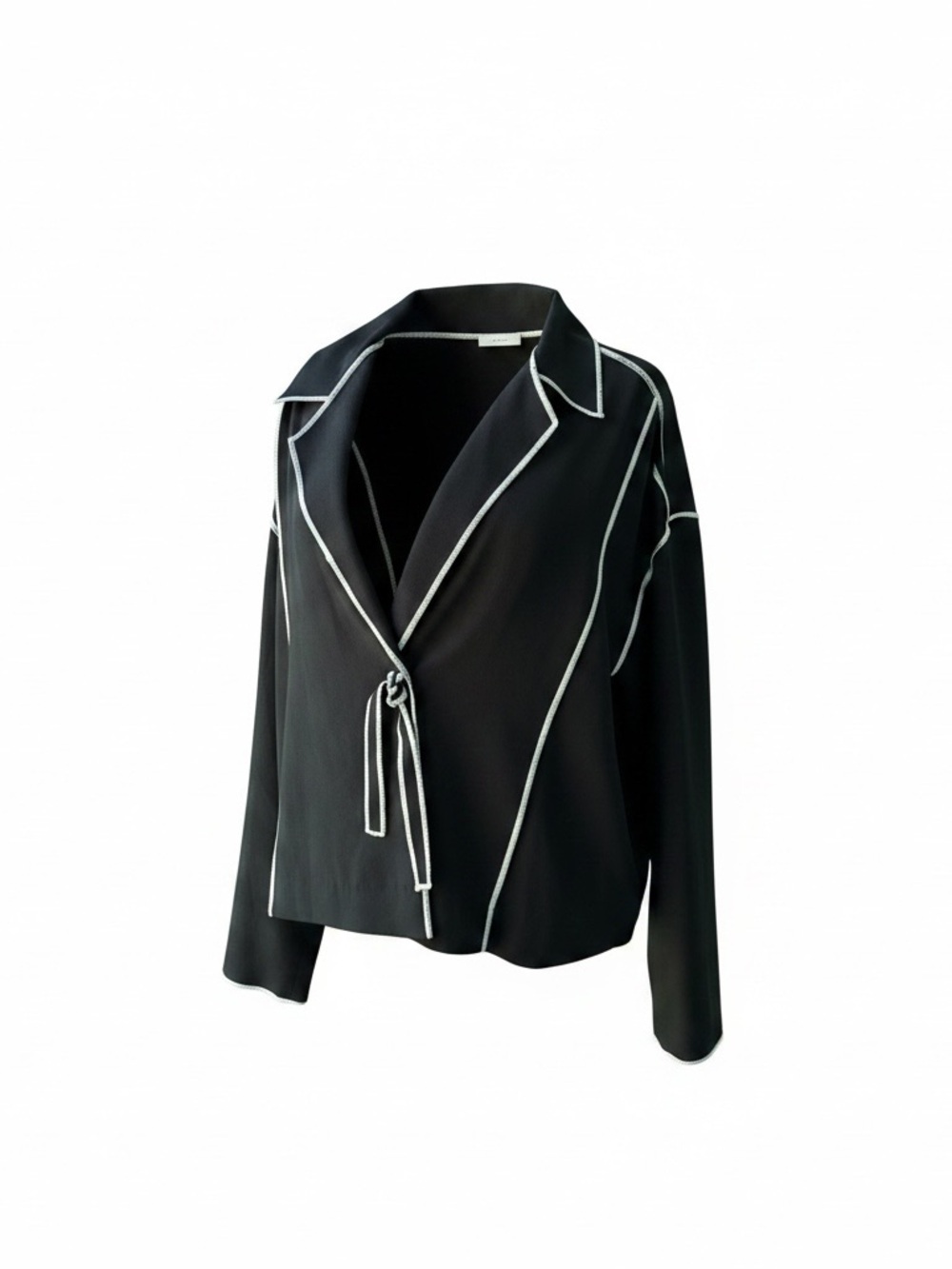 Kenar Contrast-Trim Wrap Jacket